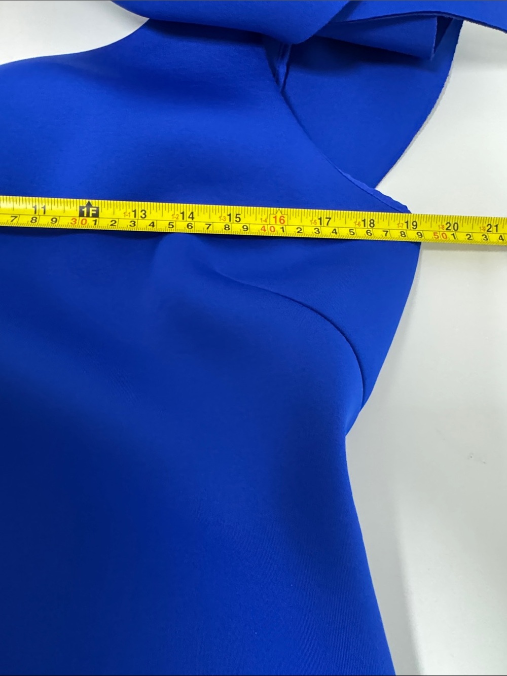 Eliza J One-Shoulder Cobalt Blue Cocktail Dress with Sculpted Bow - Picture 8 of 10